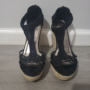 Black Knitted Wedges